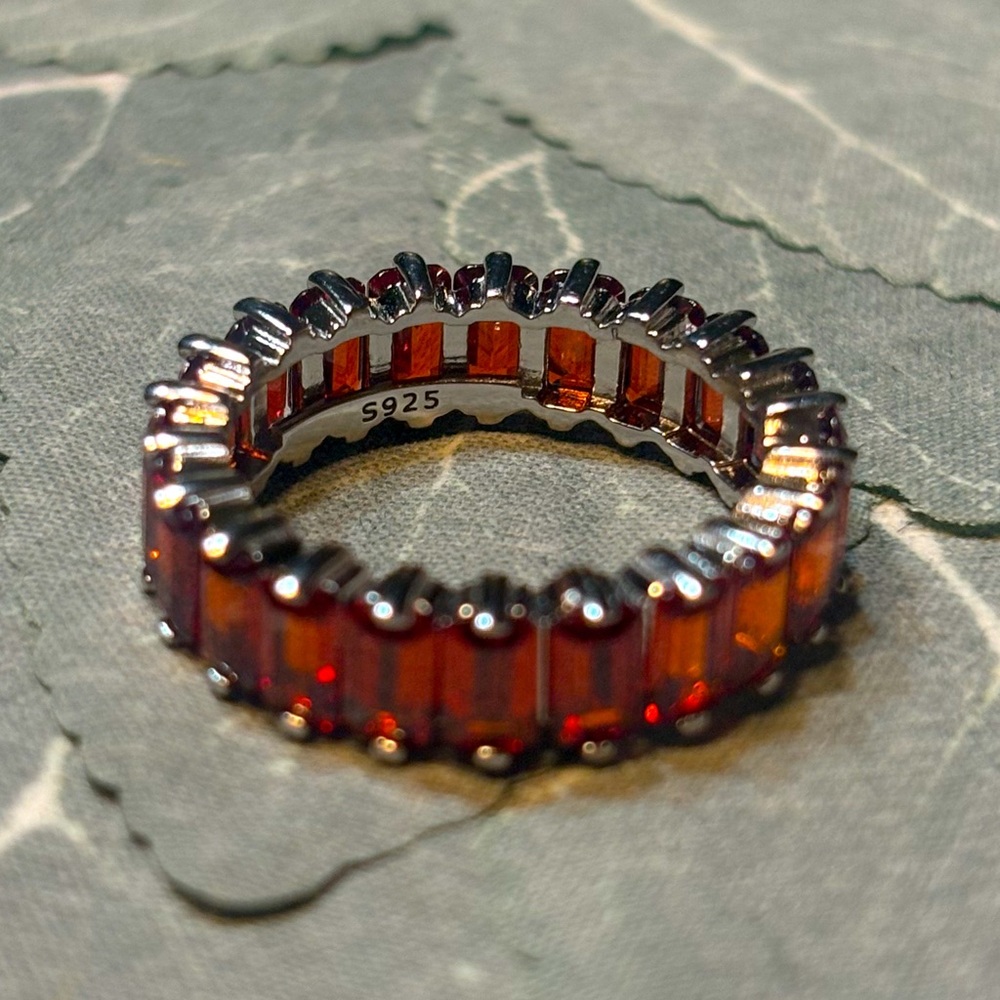 Italian 925 ring baguette stones